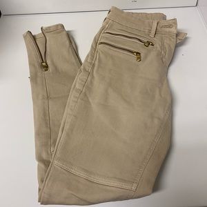 H&M tan pants with zippers. Size 2.